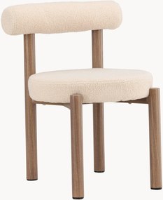Set di 2 sedie da pranzo in bouclé con piedini effetto legno Tillo
