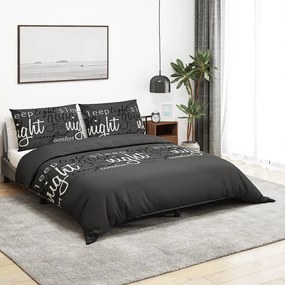 Set Copripiumino Nero 200x200 Cm İn Cotone /