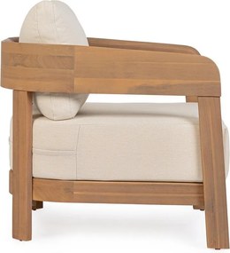 Poltrona da esterno di colore naturale in legno massiccio Pablo – Bizzotto