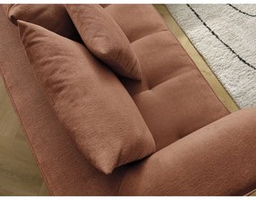 Divano angolare color terracotta (penisola a sinistra/a L) con rivestimento in ciniglia Whesley – Bobochic Paris