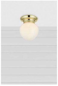 Plafoniera bianca/color ottone con paralume in vetro Ronda – Markslöjd