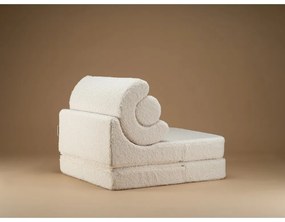 Poltrona per bambini color crema con rivestimento in bouclé Flipster – Wigiwama