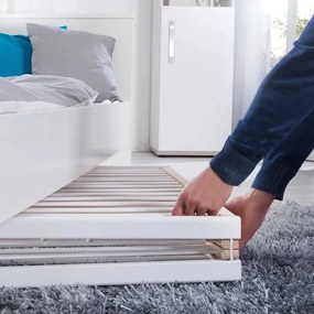 Lettino pieghevole bianco su ruote 60x120 cm Fold up - Roba