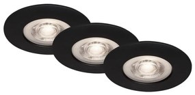 Briloner - SET 3x Lampada LED da incasso per bagni LED/4,9W/230V IP44 nero