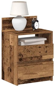 Comodini 2 Pz Con 2 Cassetti Legno Antico 40x33x60 Cm /