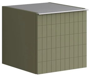 Struttura semi colonna da bagno Pixel 1 anta laccato opaco verde salvia L 40 x H 40 x P 45.5 cm