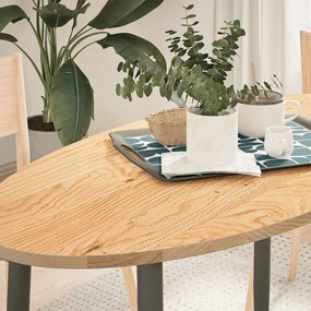 Piano Per Tavolo 120x60x2 Cm İn Rovere Massello Ovale /