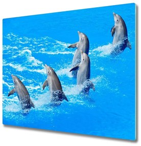 Tagliere in vetro Delfini 60x52 cm