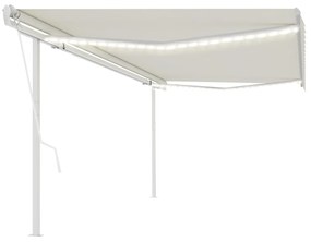 Tenda Automatica con Sensore Vento e LED 5x3,5 m Crema