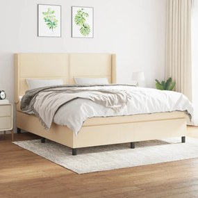 Giroletto A Molle Con Materasso Crema 160x200 Cm İn Tessuto /