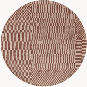 Tappeto rotondo jacquard lavabile da interno-esterno Berber