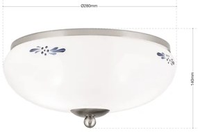 Orion DL 7-673- Plafoniera LANDHAUS 2xE27/60W/230V diametro 28 cm mm cromo/bianco