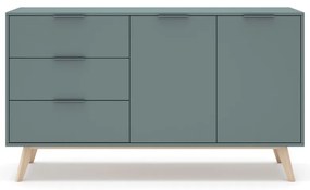 Cassettiera verde polveroso 140x81x40 cm Pisco – Marckeric