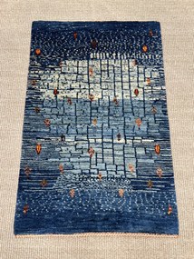 Loribaft Tappeto persiano 90 x 60 Blu (Iran) Annodato A Mano