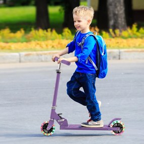 Costway Monopattino per bambini con ruote a LED manubrio regolabile, Giocattolo con meccanismo pieghevole 4 Colori