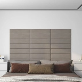 Pannelli Murali 12 Pz Grigio Chiaro 60x15 Cm Velluto 1,08 M² /
