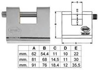 lucchetto corazzato a una bocca acciaio pl211 ka - mm.90 (pl2119000) fer380768