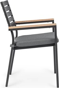 Sedia Da Esterno In Alluminio Con Braccioli E Cuscino Belmar Antracite Bizzotto
