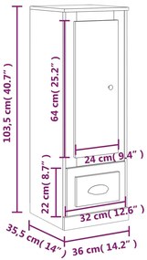 Credenza Rovere Sonoma 36x35,5x103,5 cm in Legno Multistrato