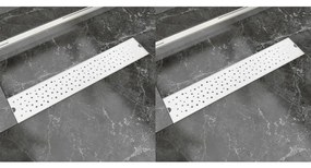 Scarichi Doccia Lineari 2pz Design Bolle 530x140mm Acciaio Inox /