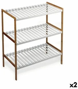 Scaffale Confortime Bianco Bambù 70 x 35 x 76,2 cm (2 Unità)