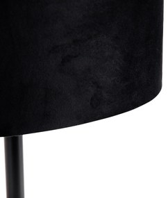 Lampada da Tavolo Nera con Paralume Ovale in Velluto Nero 35cm - Simplo