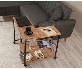 Tavolino MELIN 63x70 cm marrone/nero