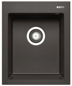 Lavello integrato 1 vasca PYRAMIS Voyager granito L 50 x L 41 cm grafite