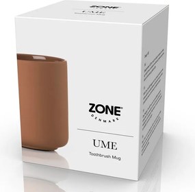 Tazza in gres arancione per spazzolini da denti Ume - Zone