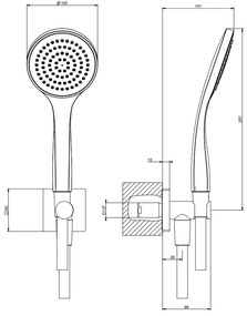 Set Doccia Con Presa Acqua Doccetta Anticalcare E Flessibile cm 150 Cromo Rilievo 59123  Gessi