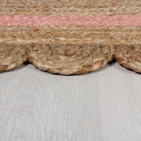 Tappeto in juta tessuto a mano di colore rosa-naturale 160x230 cm Grace - Flair Rugs