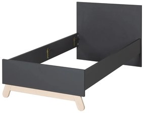 Letto nero per bambini 90x200 cm Jara - Roba