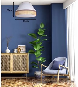 Duolla - Plafoniera AVIGNON 1xE27/15W/230V diametro 50 cm bianco/rattan