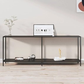 Tavolo Consolle Nero 200x35x75,5 Cm İn Vetro Temperato /