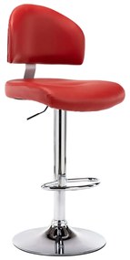 Sgabello Da Bar Rosso Vino İn Similpelle /