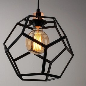 Lampada a sospensione in nero e bronzo con paralume in metallo ø 26 cm Degirmen - Opviq lights