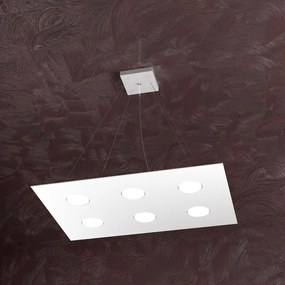 Sospensione Moderna Area Metallo Bianco Metallo 6 Luci Gx53