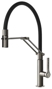 Miscelatore Cucina Semi Pro Canna Girevole E Doccetta Estraibile A Doppio Getto Finox Officine 60055 Gessi