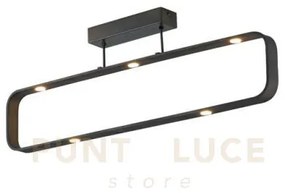 Plafoniera led moka marrone 35w 2940lm 4000k 80x16x26 cm in allumin...
