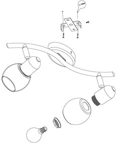 Eglo 98625 - Luce Spot POLLICA 2xE14/28W/230V