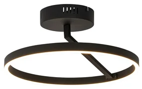 Plafoniera di design nera con LED dimmerabile a 3 livelli - Anello