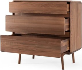 Cassettiera marrone in noce massiccio 90x90x45 cm Fawn – Gazzda