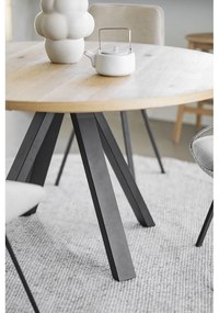 Tavolo da pranzo rotondo pieghevole in rovere naturale ø 135 cm Maddock - Rowico