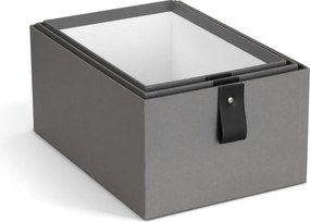 Scatole in set grigie in cartone 3 pz 20,5x29,5x14,5 cm Aston Paper Laminate – Bigso