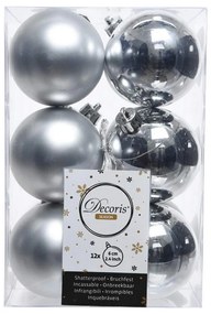 Palle di Natale Decoris 12 Unità Argentato Argento Plastica Ø 6 cm