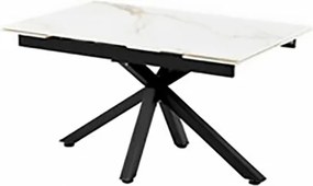 Tavolo Da Pranzo Allungabile 90x140-200 Cm Effetto Marmo Calacatta