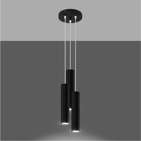 Lampada a sospensione nera ø 6 cm Castro - Sollux