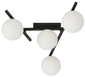 Lampadario da Soffitto in Acciaio e Vetro SMART 4 Nero 4xE14
