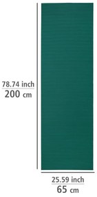Tappeto da bagno in plastica verde scuro 65x200 cm Petrol - Wenko