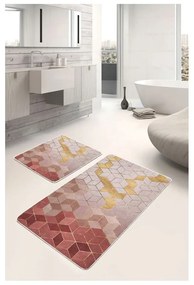 Set di tappetini per il bagno rosa in velluto 2 pz 60x100 cm – Mila Home